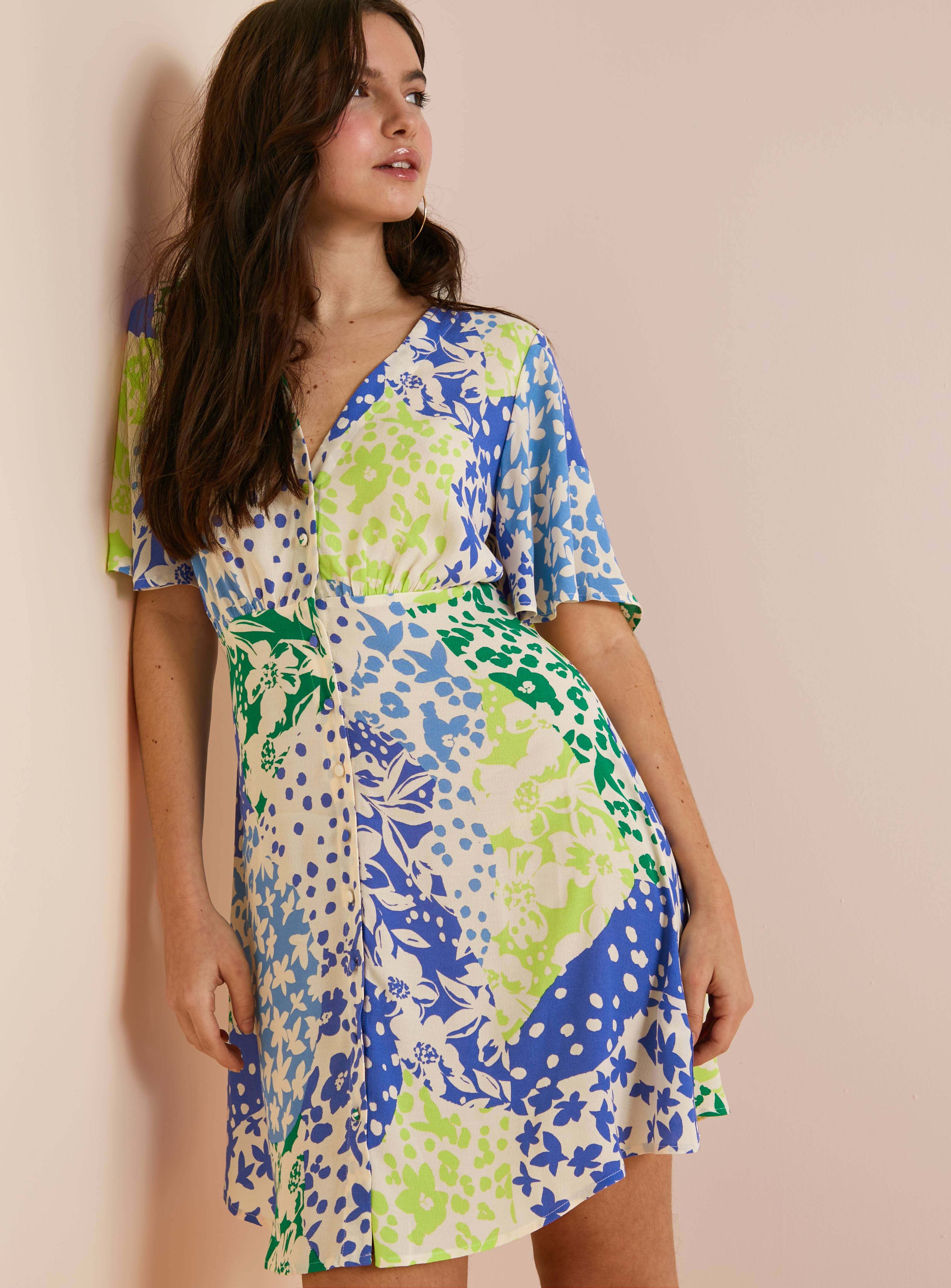 Everbelle Patchwork Floral Mini Dress 6 - Image 2